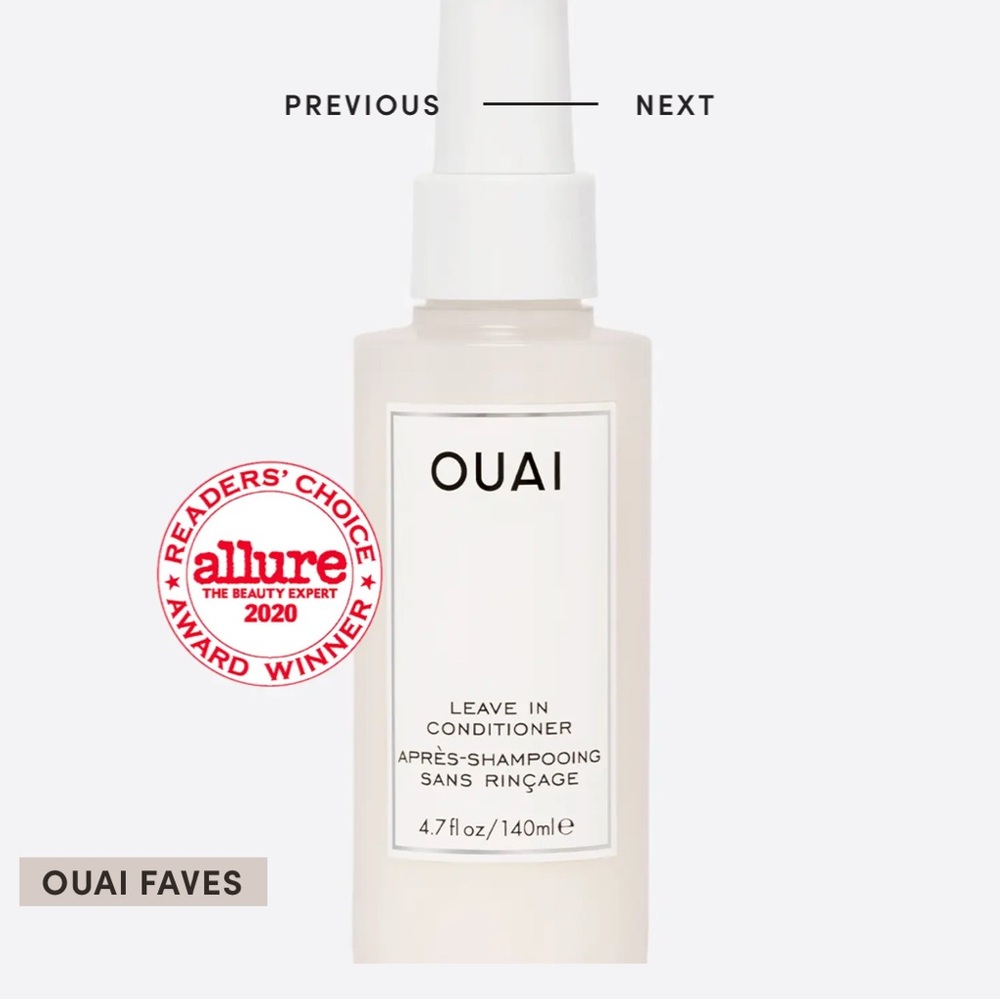 OUAI Leave In Conditioner with White Bottle